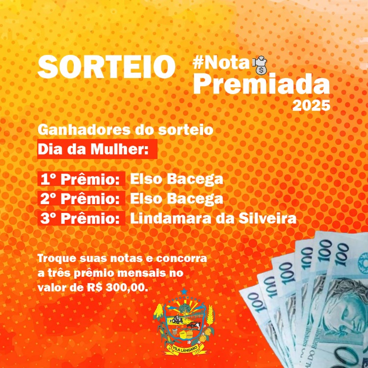Sorteio Nota Premiada do Dia da Mulher