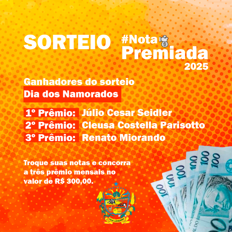 Sorteio Nota Premiada do Dia dos Namorados